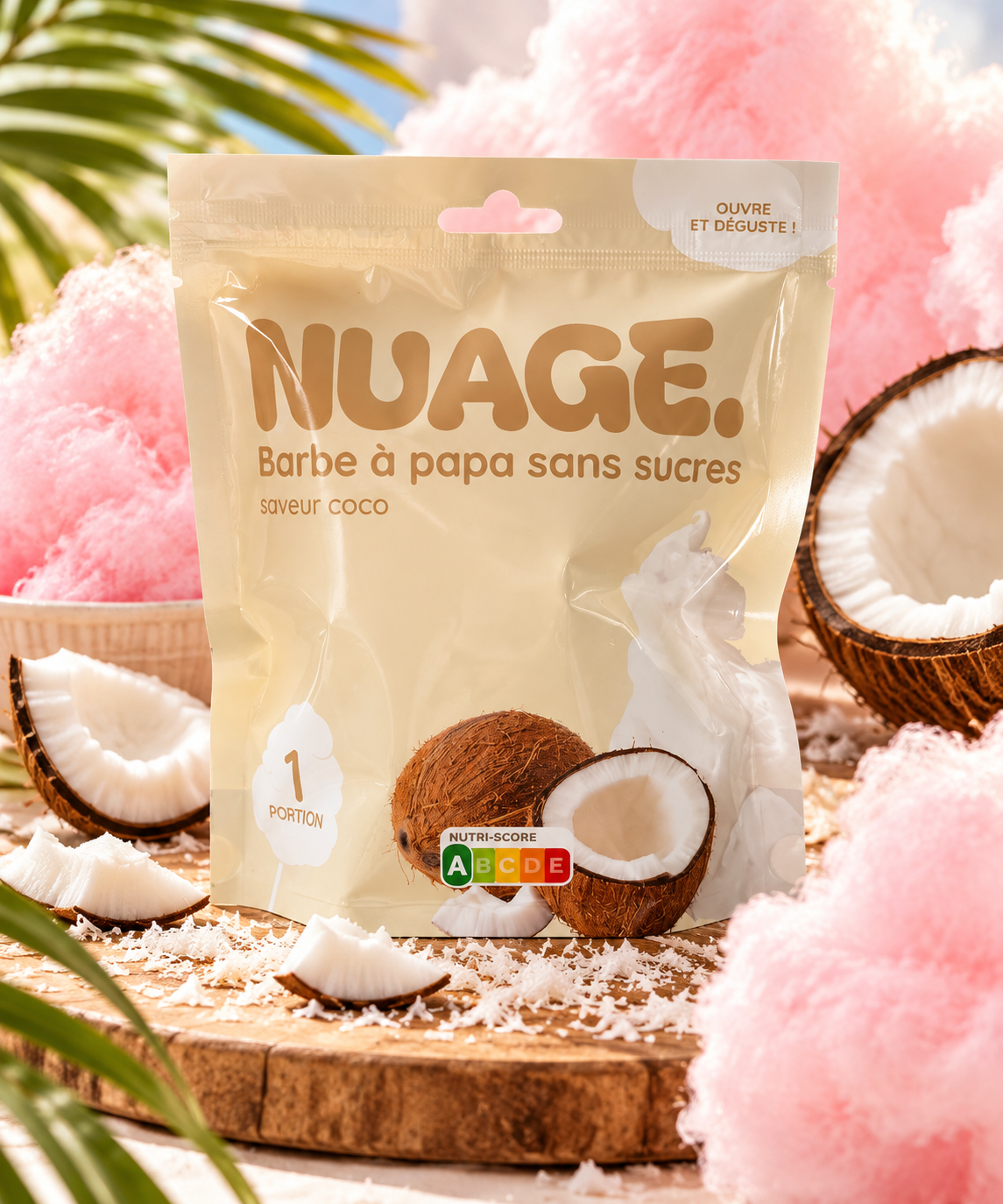 Barbe à Papa Sans Sucre - Noix de coco (Le sachet)